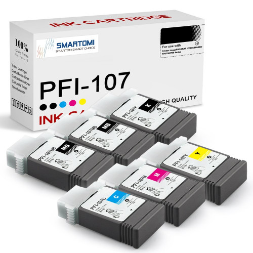 Cartouches d'encre Canon PFI 107 remanufacturées SMARTOMI 6PK (2 Mo PB C M Y)